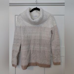 Calvin Klein Women's Cream and Pink Sweater